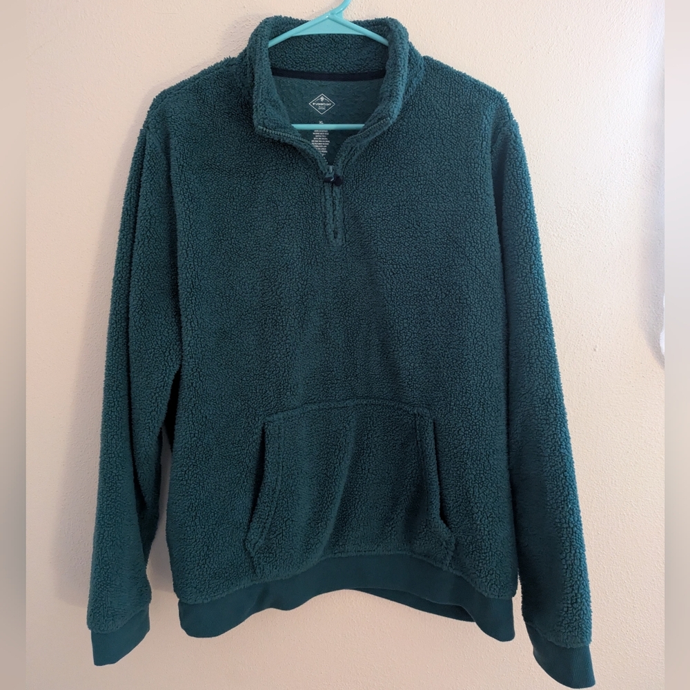 St. John's Bay Women's Teal Zip-Up Sweater